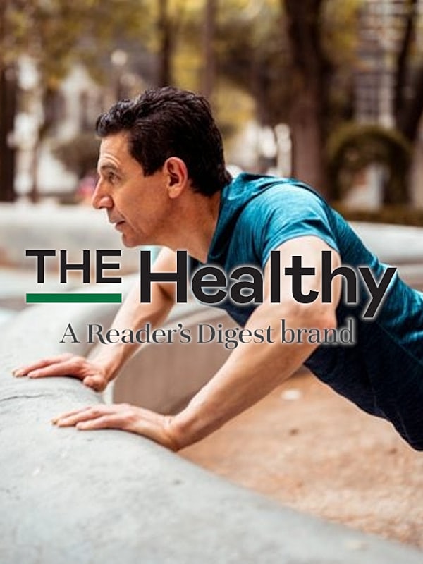 Man exercising outdoors in athletic wear.