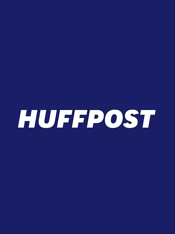 HuffPost logo on a blue background